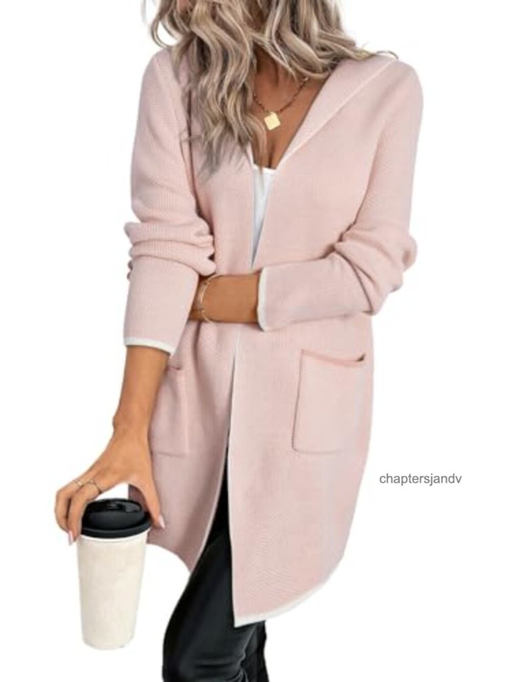 Hooded Cardigan Sweater Women's Open Front Loose Knit Fall Winter